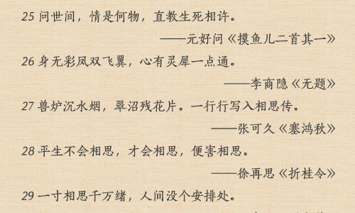 100句撩人情诗